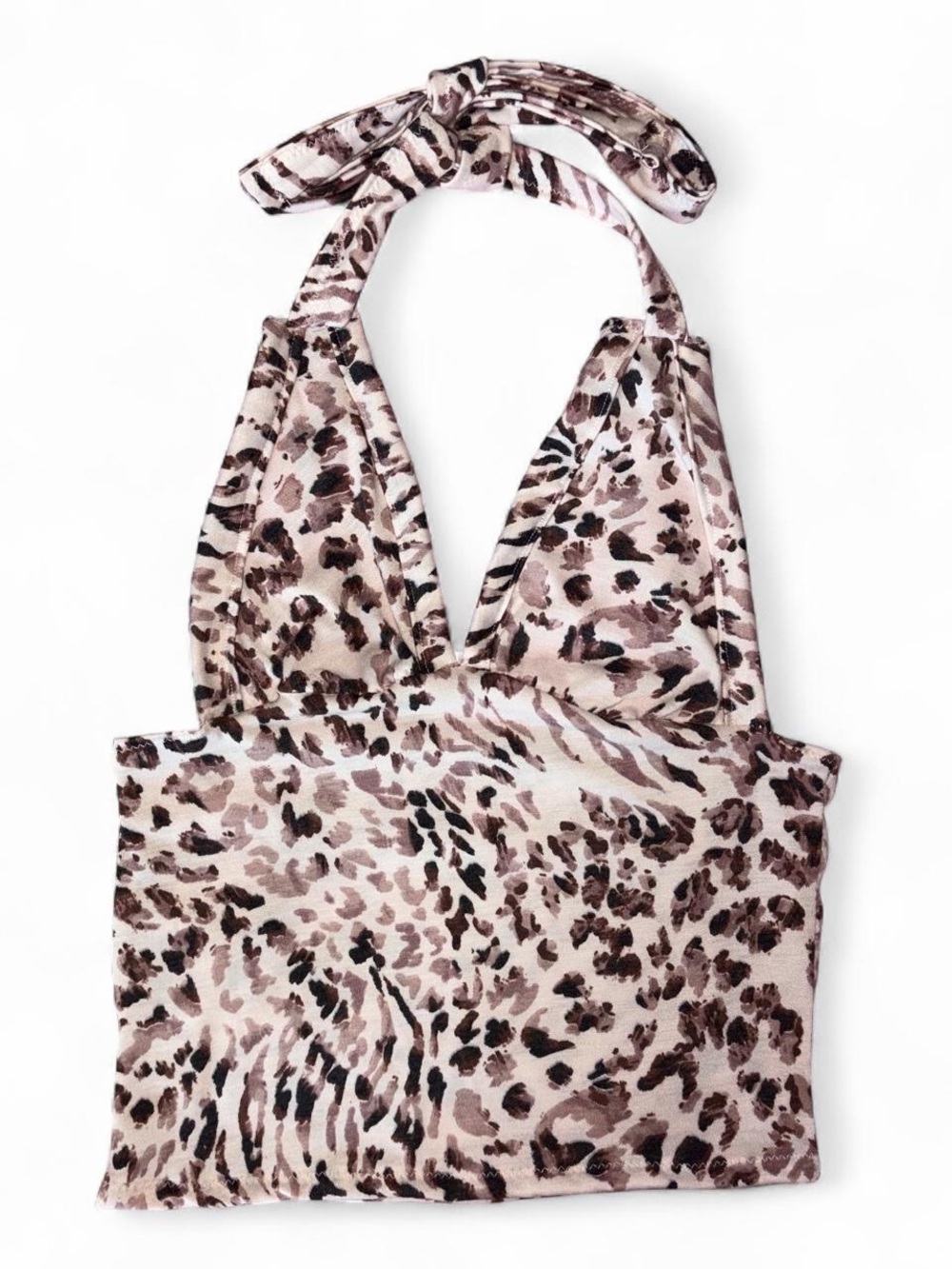 Handmade leopard print handmade halter top